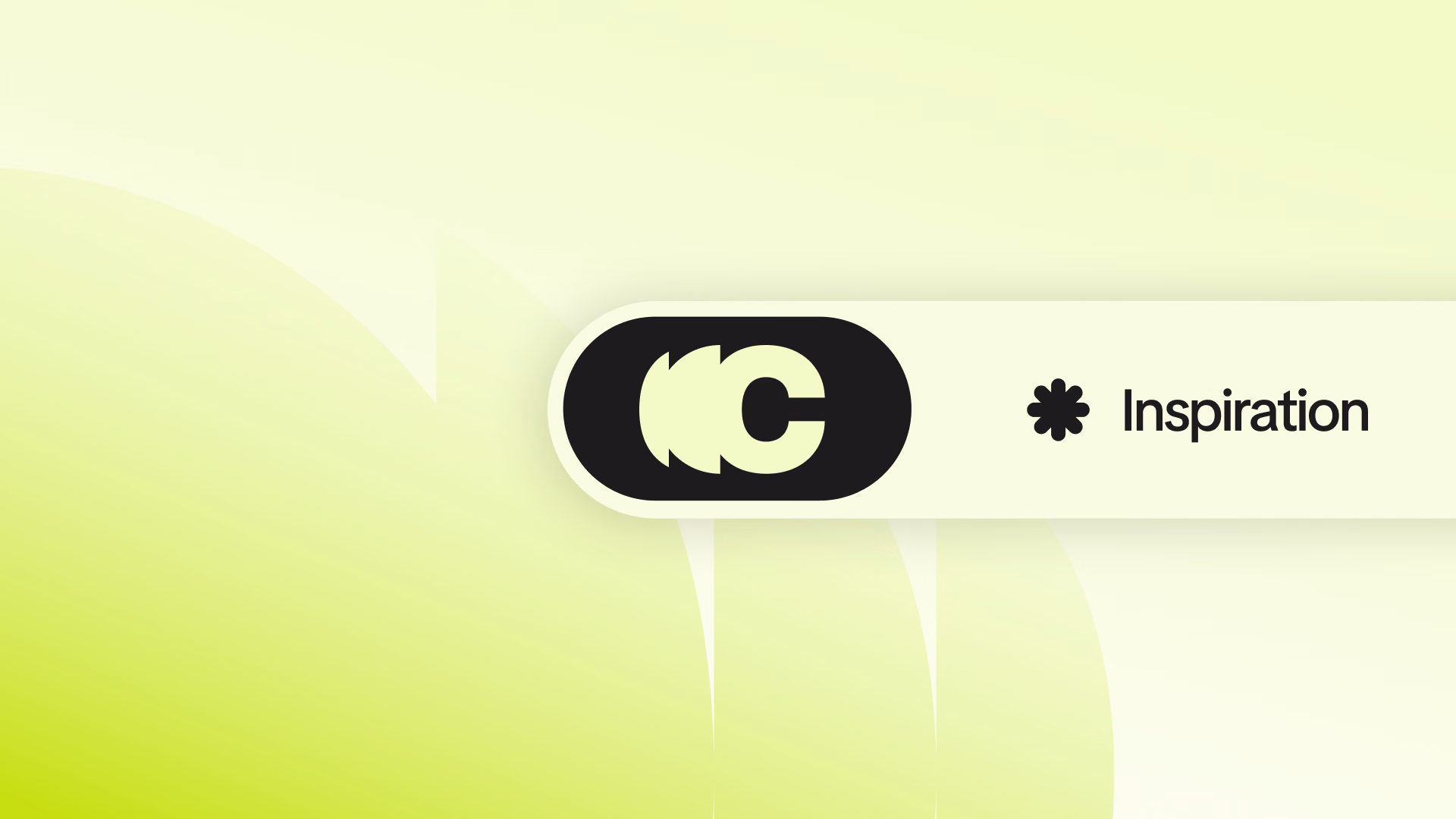 Bouton de navigation arrondi avec le logo CreacultClub et la catégorie Inspiration, sur un fond en dégradé vert.