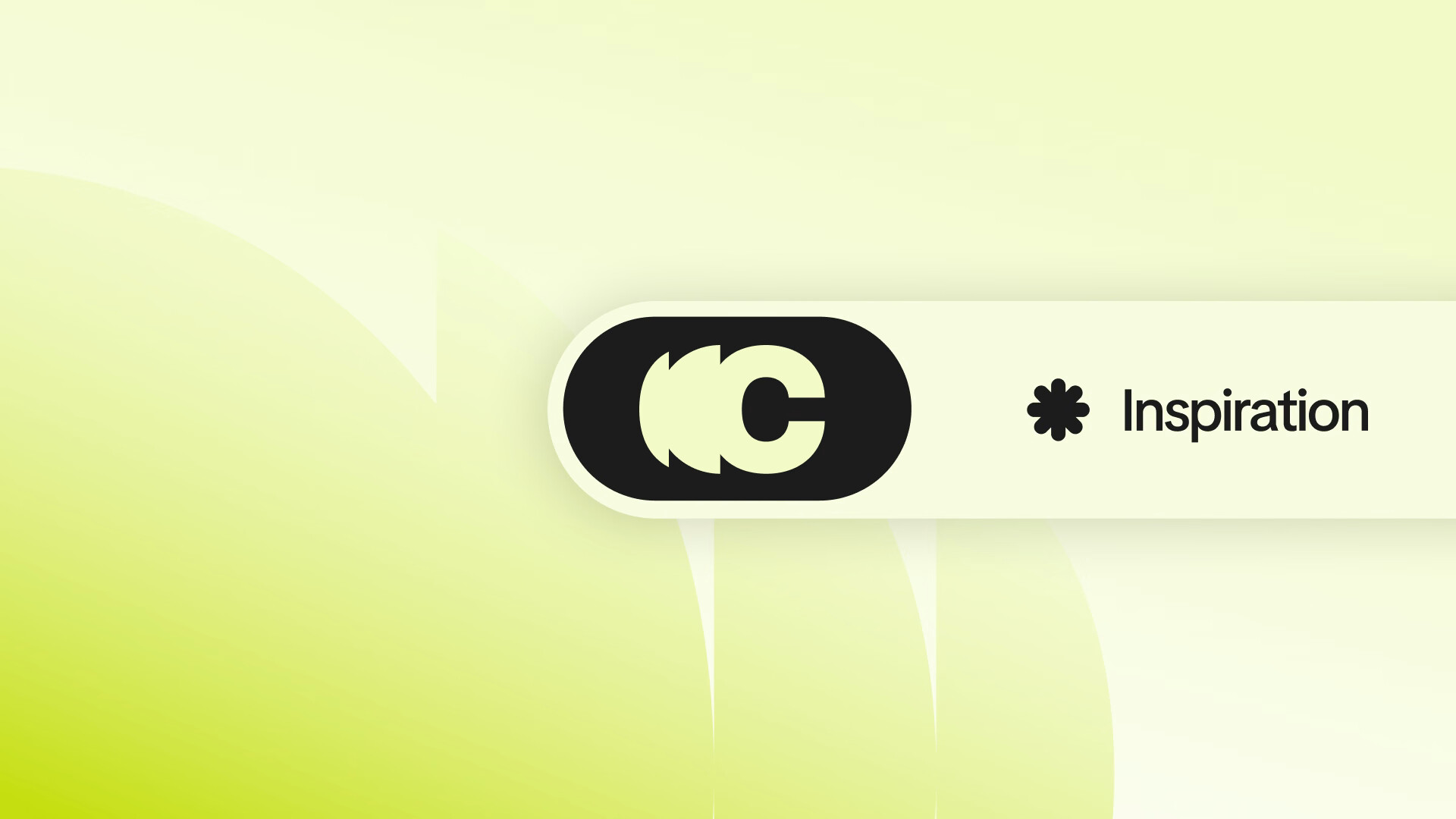 Bouton de navigation arrondi avec le logo CreacultClub et la catégorie Inspiration, sur un fond en dégradé vert.